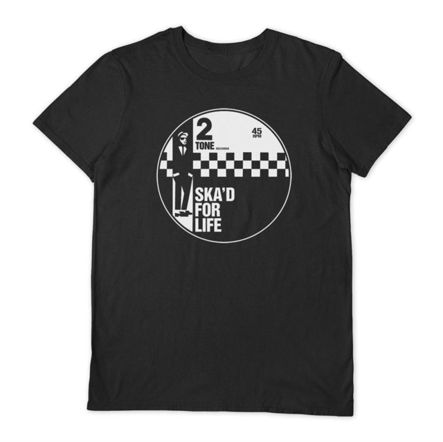 2 Tone Ska' For Life Black Medium T-Shirt