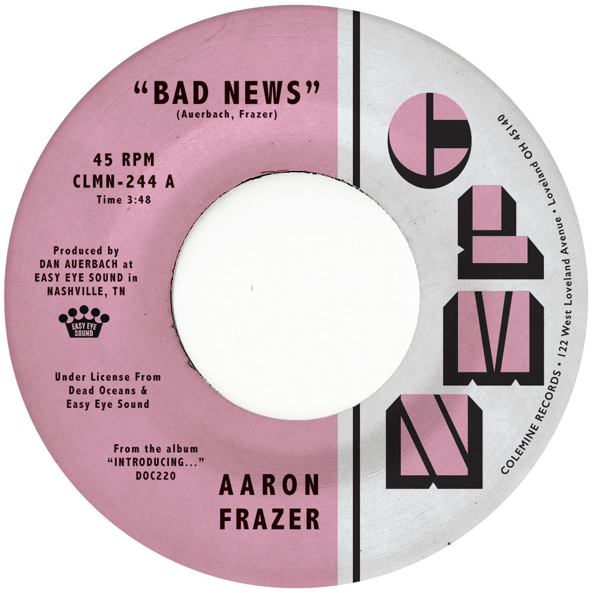 AARON FRAZER - BAD NEWS / DONE LYIN' (Black Vinyl)