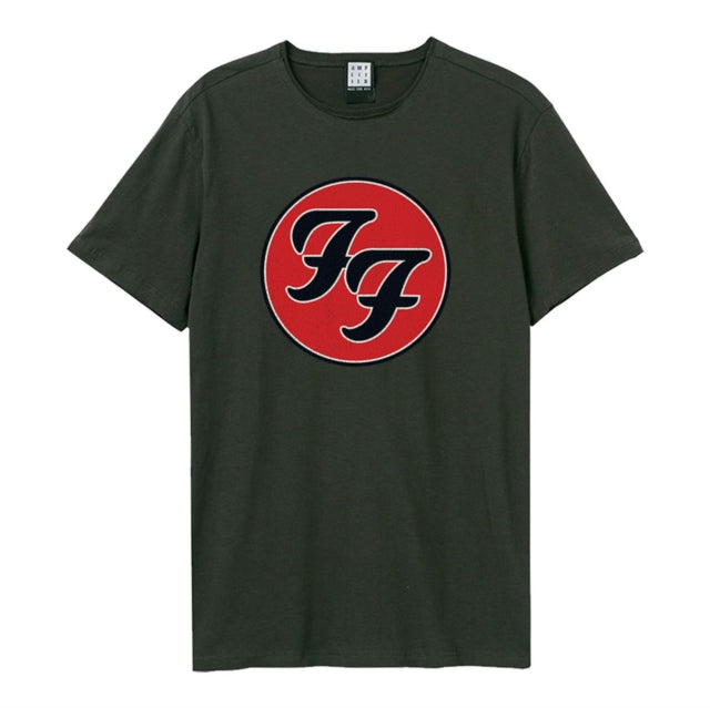 Foo Fighters - Double F Logo Amplified Large Vintage Charcoal T Shirt