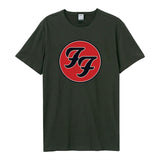 Foo Fighters - Double F Logo Amplified Large Vintage Charcoal T Shirt