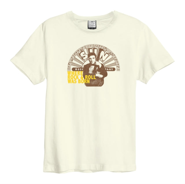 Sun Records & Elvis - Rock & Roll Amplified X Large Vintage White T Shirt